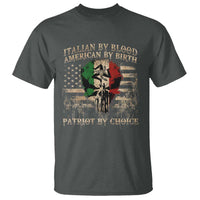 Italian By Blood American By Birth Patriot By Choice T Shirt Funny Italian American Skull USA Flag - Wonder Print Shop