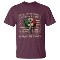 Italian By Blood American By Birth Patriot By Choice T Shirt Funny Italian American Skull USA Flag - Wonder Print Shop