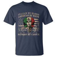 Italian By Blood American By Birth Patriot By Choice T Shirt Funny Italian American Skull USA Flag - Wonder Print Shop