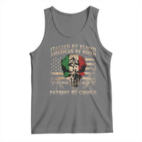 Italian By Blood American By Birth Patriot By Choice Tank Top Funny Italian American Skull USA Flag - Wonder Print Shop