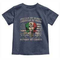 Italian By Blood American By Birth Patriot By Choice Toddler T Shirt Funny Italian American Skull USA Flag - Wonder Print Shop