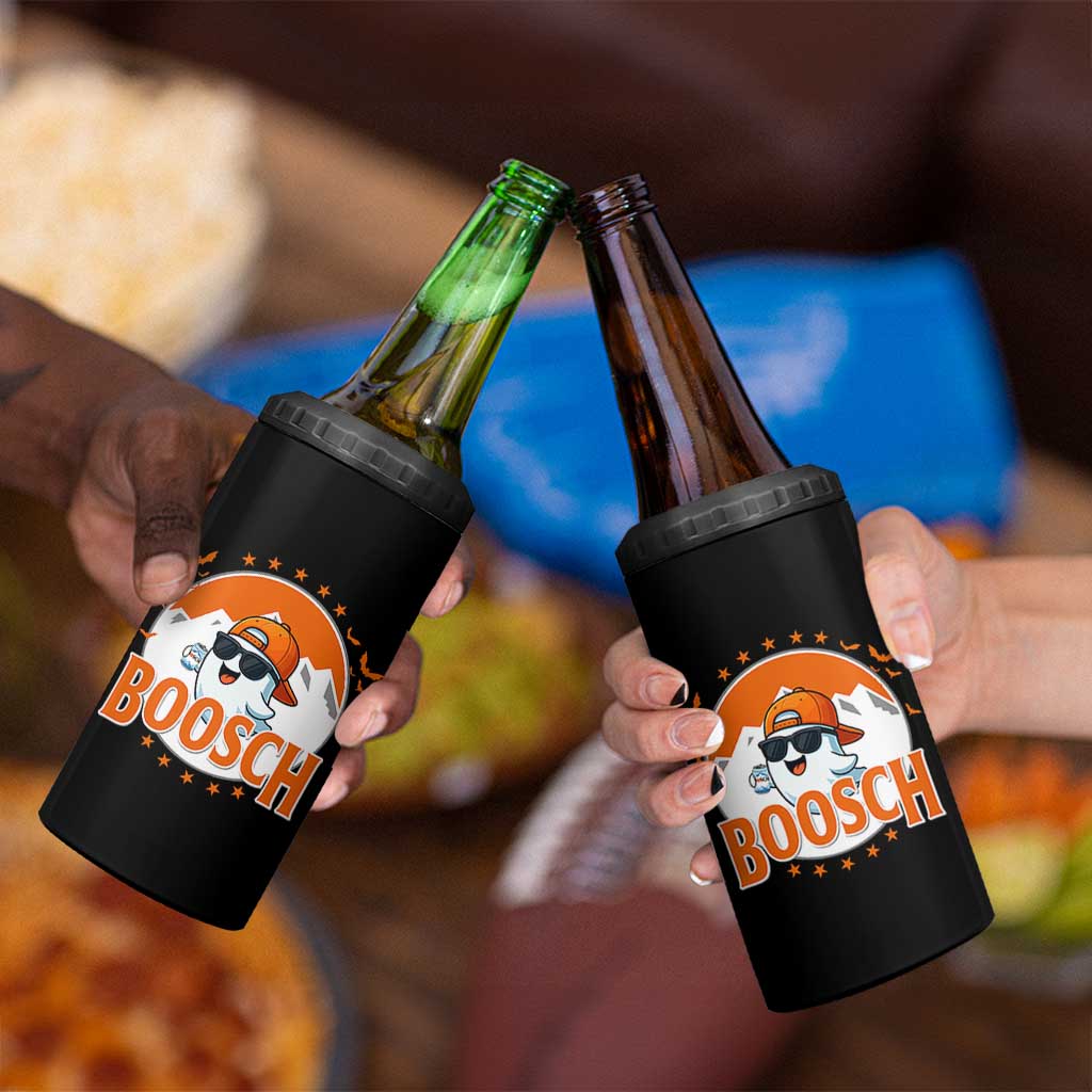 Funny Ghost Boosch Beer Halloween 4 in 1 Can Cooler Tumbler Mountain Bat - Wonder Print Shop