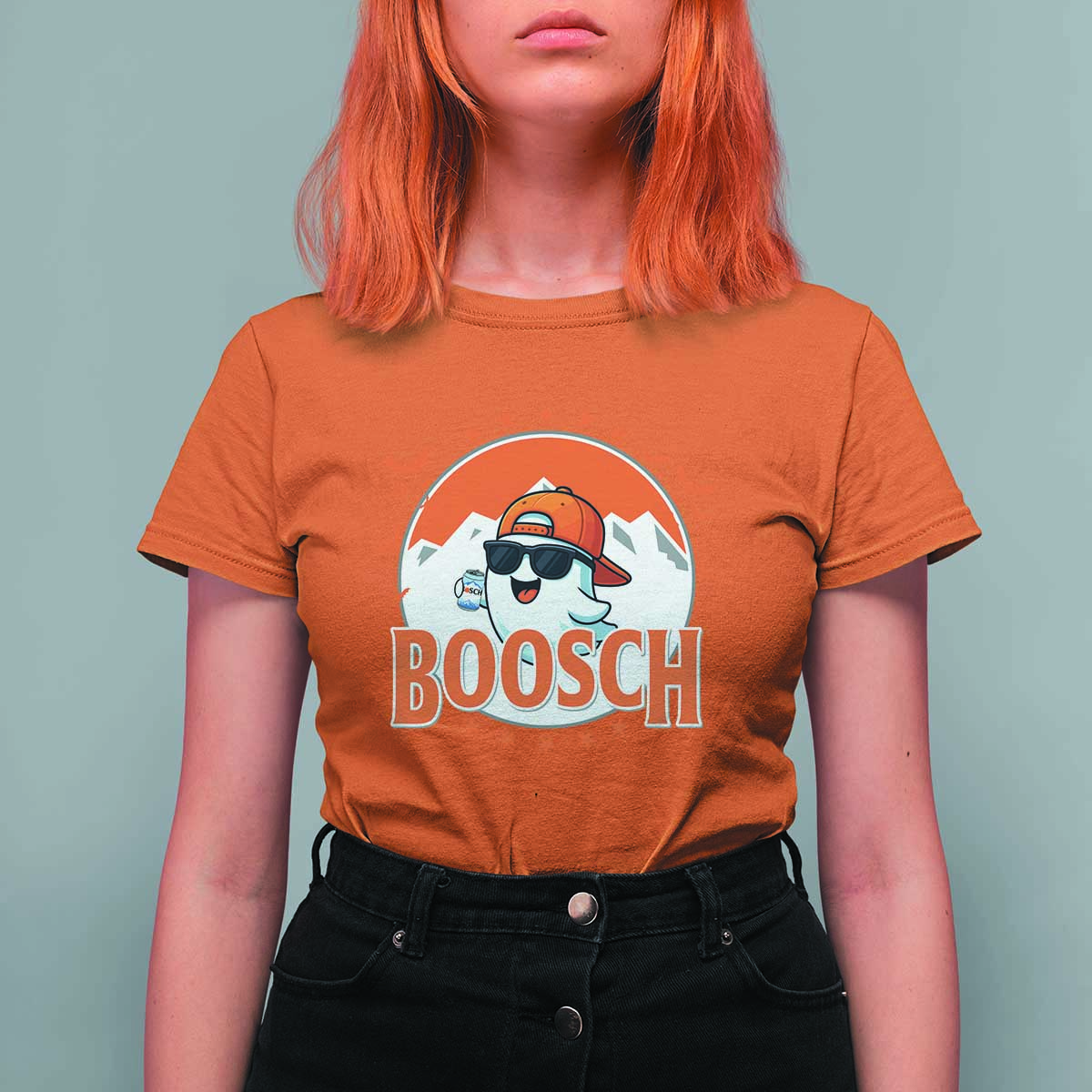 Funny Ghost Boosch Beer Halloween T Shirt For Women Mountain Bat - Wonder Print Shop