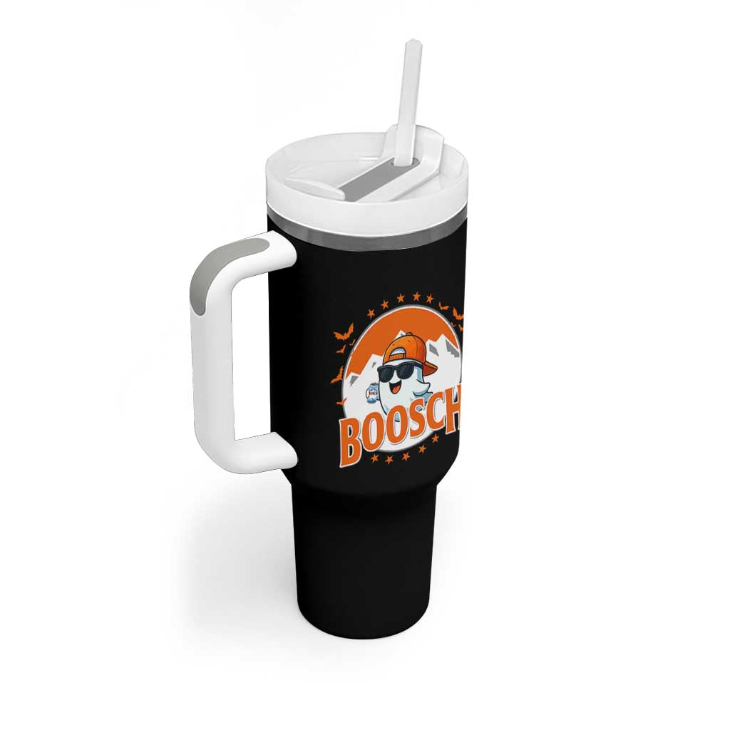 Funny Ghost Boosch Beer Halloween Tumbler With Handle Mountain Bat - Wonder Print Shop