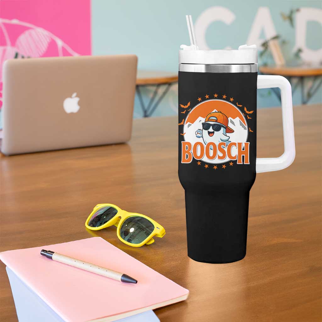 Funny Ghost Boosch Beer Halloween Tumbler With Handle Mountain Bat - Wonder Print Shop