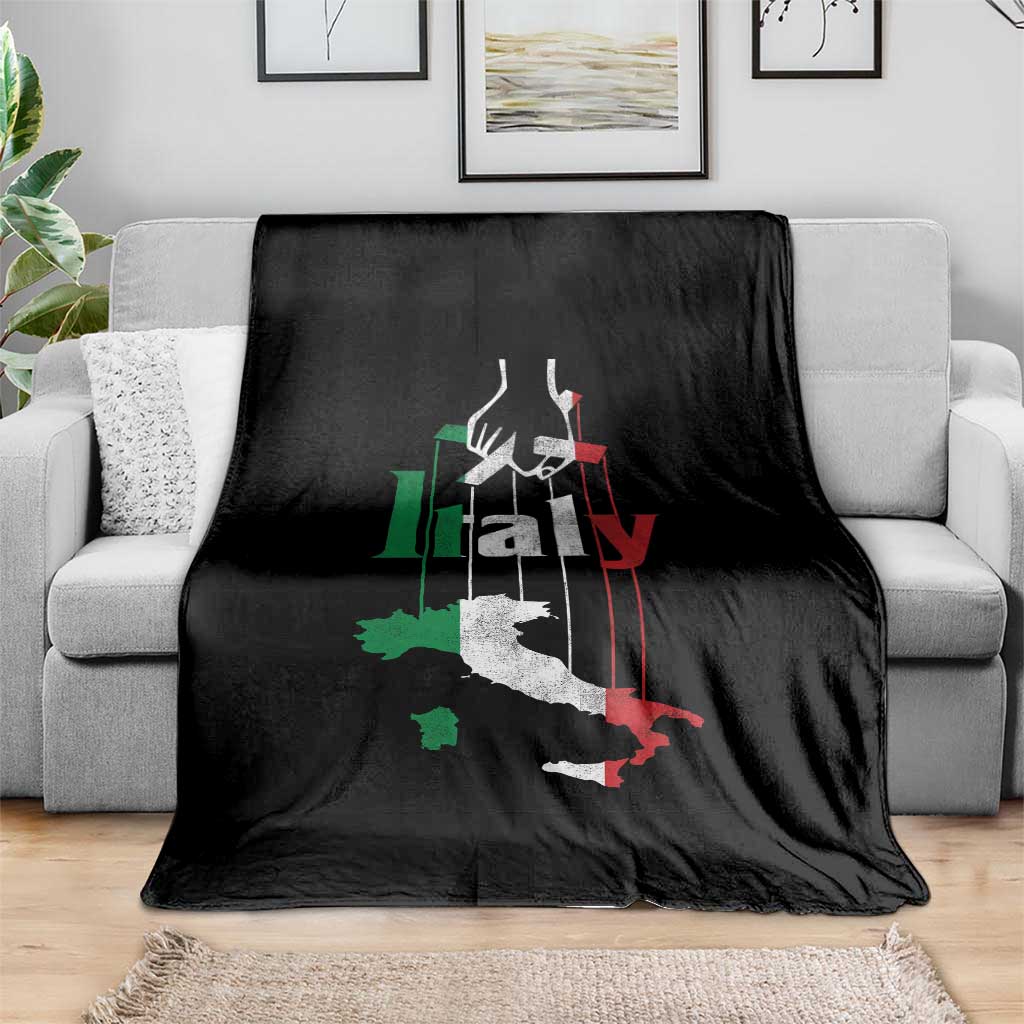 Funny Italia Heritage Pride Throw Blanket Vintage Italian Map Mafia Gangster - Wonder Print Shop