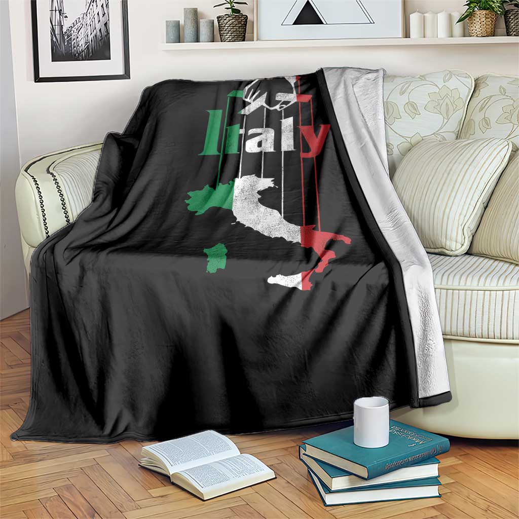 Funny Italia Heritage Pride Throw Blanket Vintage Italian Map Mafia Gangster - Wonder Print Shop
