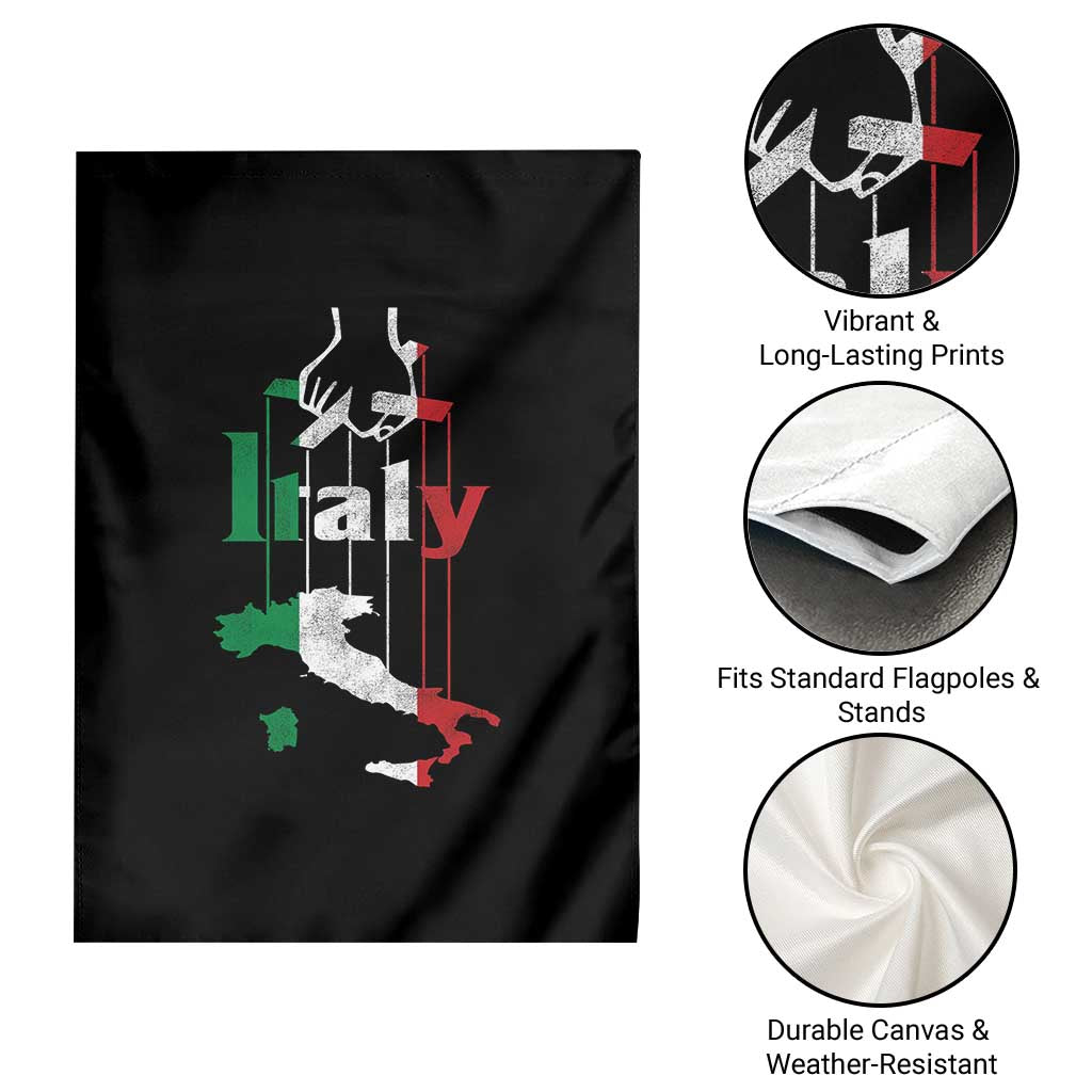 Funny Italia Heritage Pride Garden Flag Vintage Italian Map Mafia Gangster - Wonder Print Shop