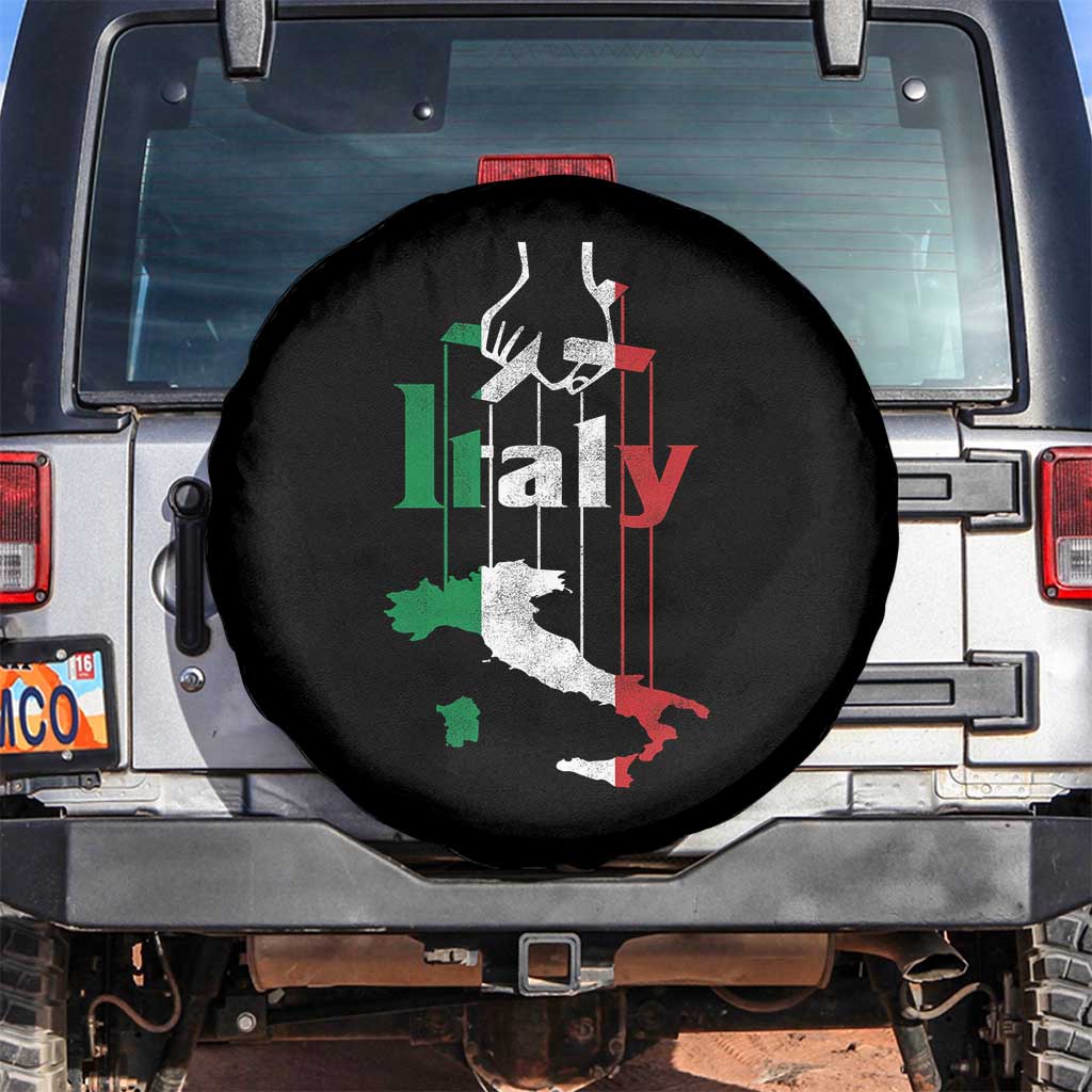 Funny Italia Heritage Pride Spare Tire Cover Vintage Italian Map Mafia Gangster - Wonder Print Shop