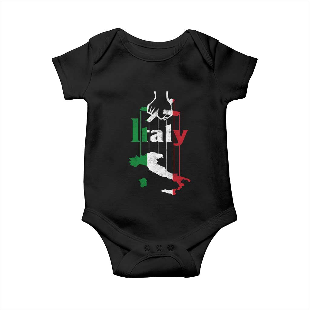 Funny Italia Heritage Pride Baby Onesie Vintage Italian Map Mafia Gangster - Wonder Print Shop