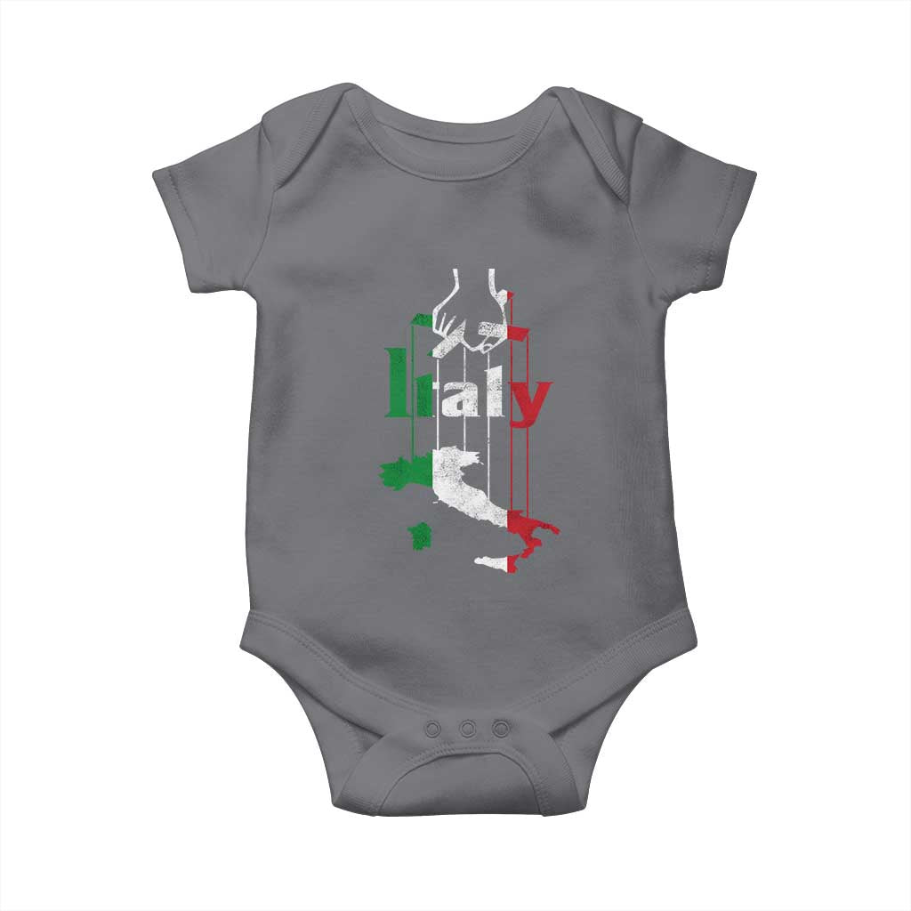 Funny Italia Heritage Pride Baby Onesie Vintage Italian Map Mafia Gangster - Wonder Print Shop
