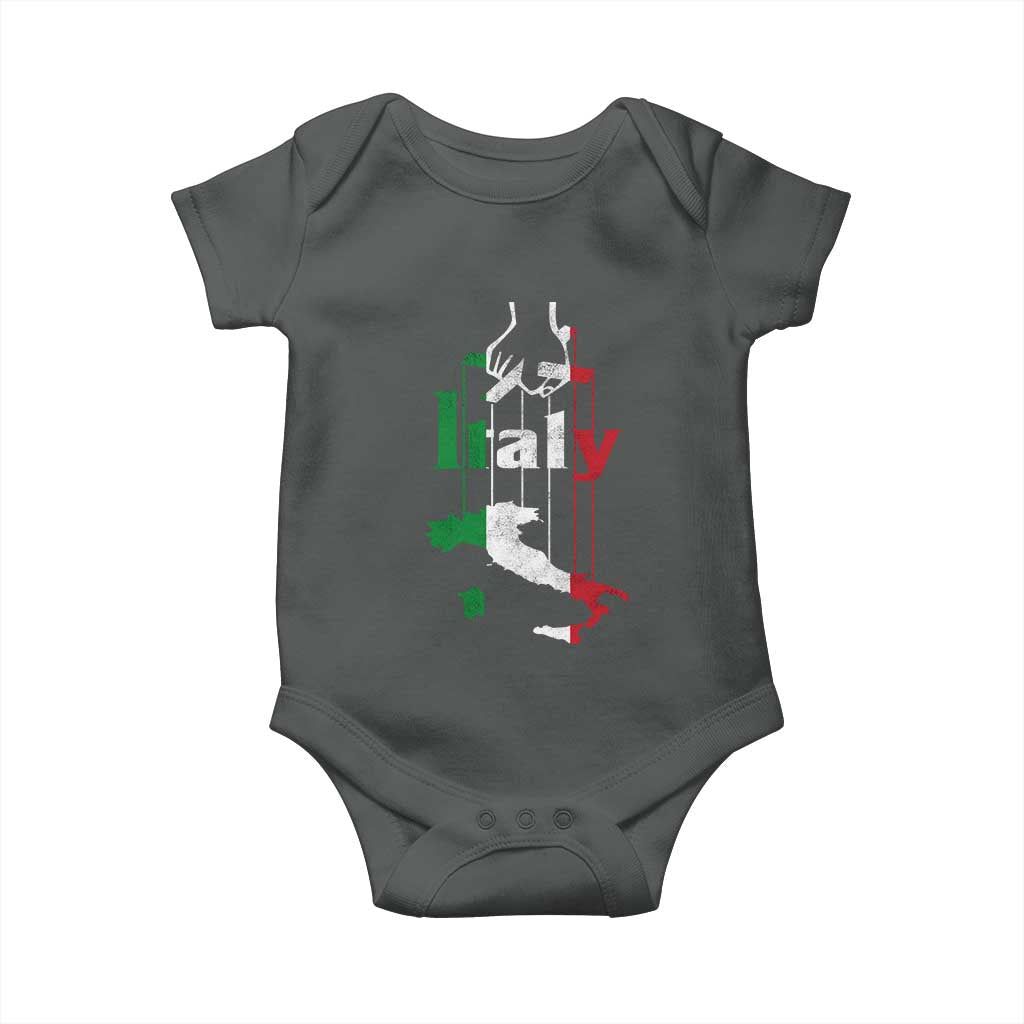 Funny Italia Heritage Pride Baby Onesie Vintage Italian Map Mafia Gangster - Wonder Print Shop