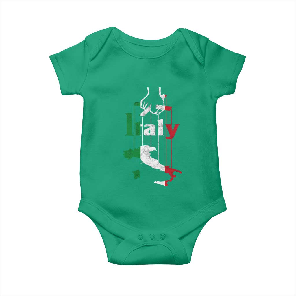 Funny Italia Heritage Pride Baby Onesie Vintage Italian Map Mafia Gangster - Wonder Print Shop