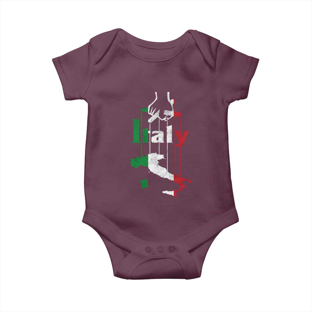 Funny Italia Heritage Pride Baby Onesie Vintage Italian Map Mafia Gangster - Wonder Print Shop