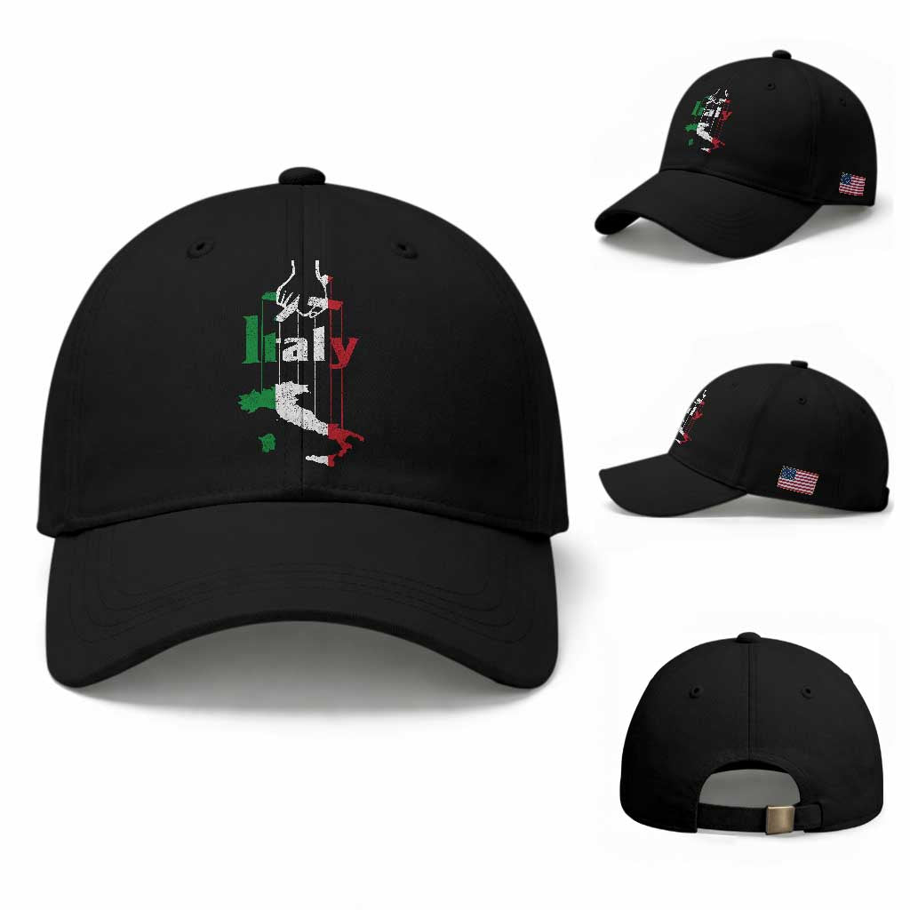 Funny Italia Heritage Pride Baseball Cap Vintage Italian Map Mafia Gangster