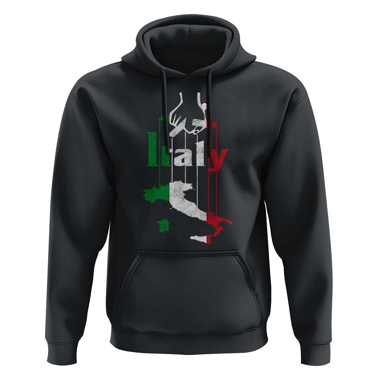 Funny Italia Heritage Pride Hoodie Vintage Italian Map Mafia Gangster - Wonder Print Shop