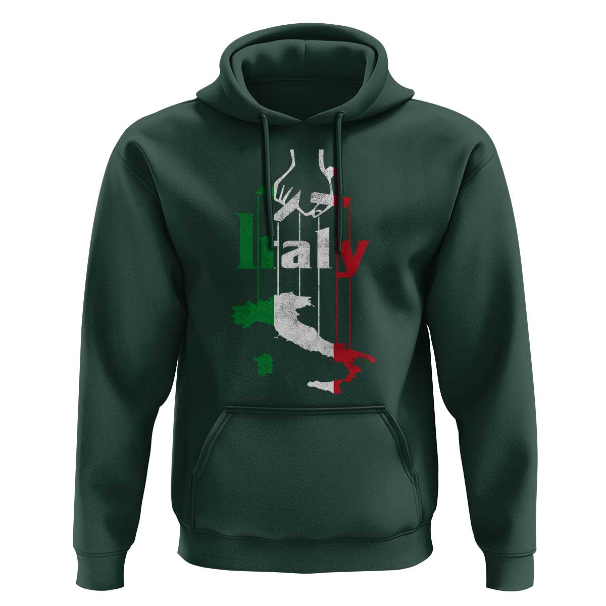 Funny Italia Heritage Pride Hoodie Vintage Italian Map Mafia Gangster - Wonder Print Shop