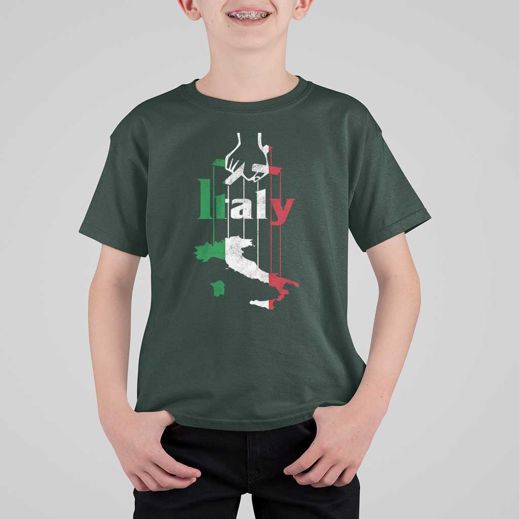 Funny Italia Heritage Pride T Shirt For Kid Vintage Italian Map Mafia Gangster - Wonder Print Shop