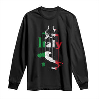 Funny Italia Heritage Pride Long Sleeve Shirt Vintage Italian Map Mafia Gangster - Wonder Print Shop