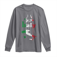 Funny Italia Heritage Pride Long Sleeve Shirt Vintage Italian Map Mafia Gangster - Wonder Print Shop