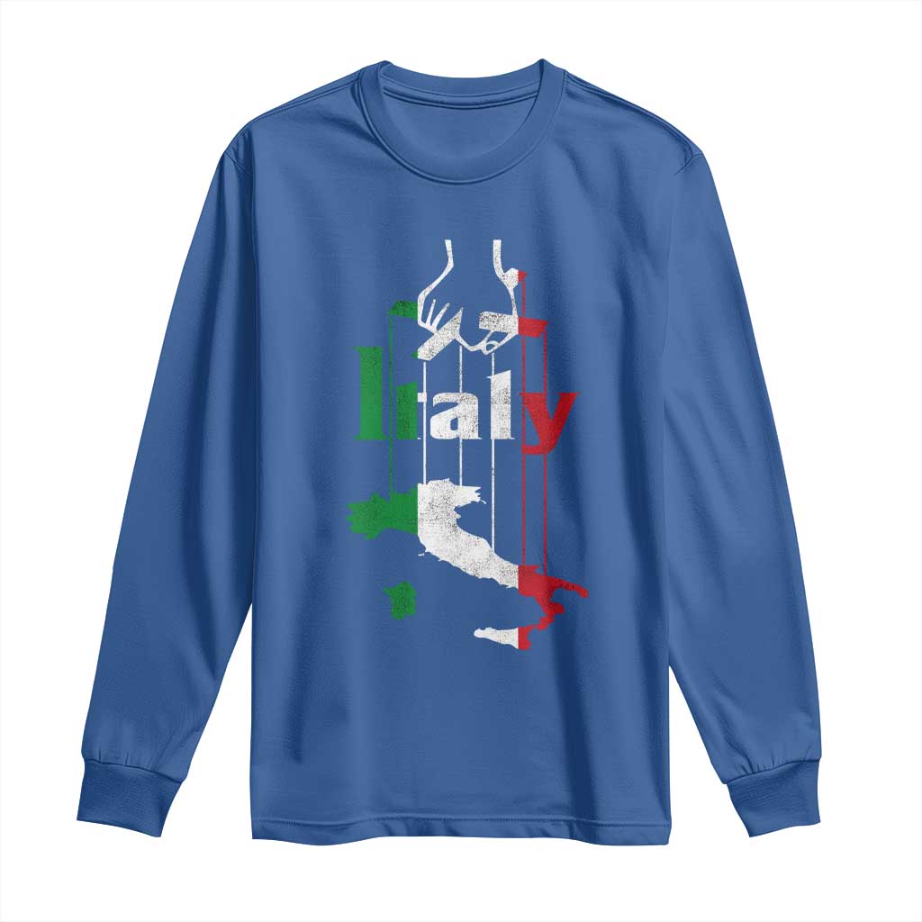 Funny Italia Heritage Pride Long Sleeve Shirt Vintage Italian Map Mafia Gangster - Wonder Print Shop