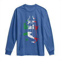 Funny Italia Heritage Pride Long Sleeve Shirt Vintage Italian Map Mafia Gangster - Wonder Print Shop