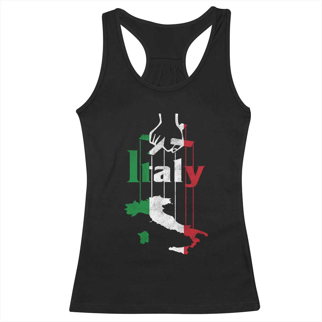 Funny Italia Heritage Pride Racerback Tank Top Vintage Italian Map Mafia Gangster - Wonder Print Shop
