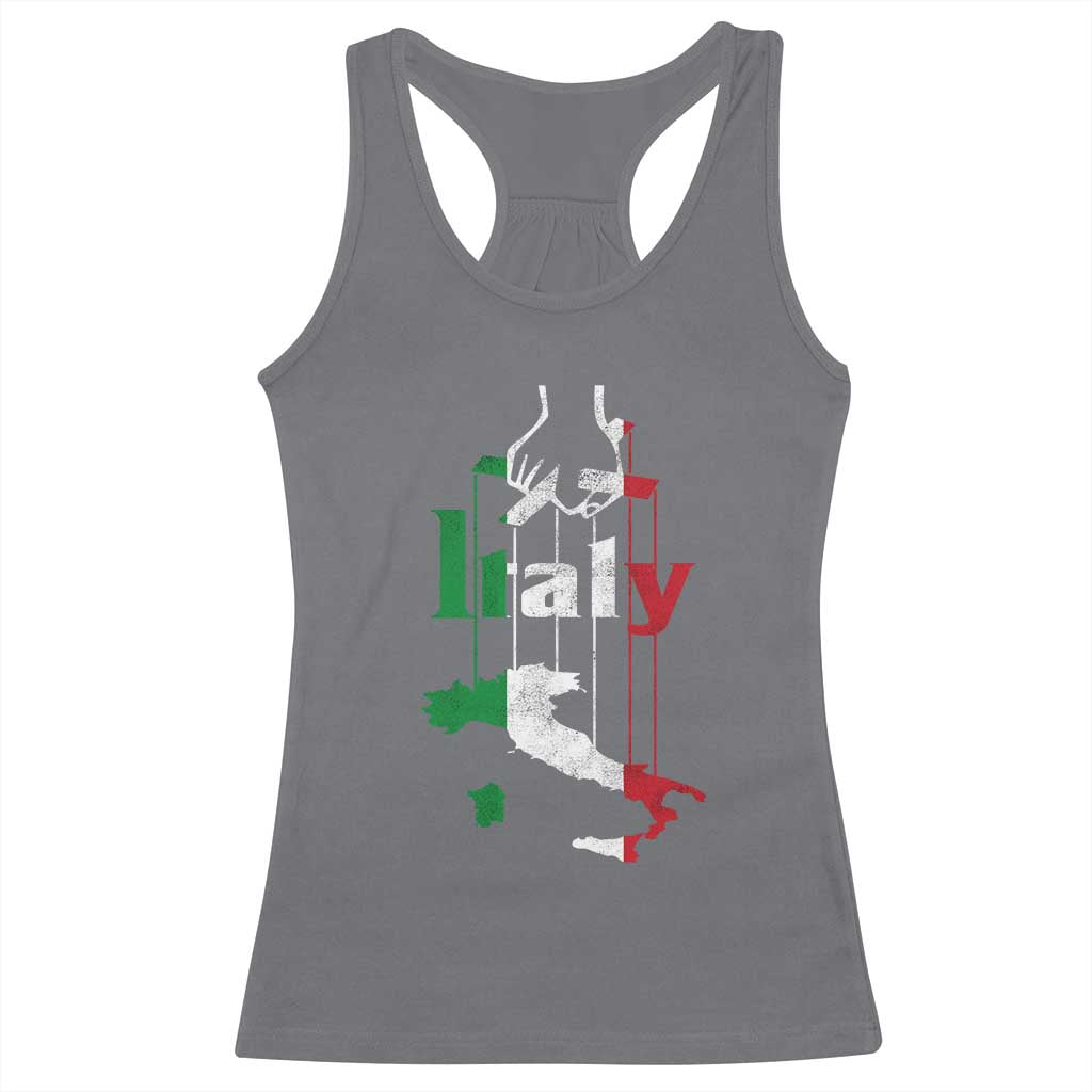 Funny Italia Heritage Pride Racerback Tank Top Vintage Italian Map Mafia Gangster - Wonder Print Shop