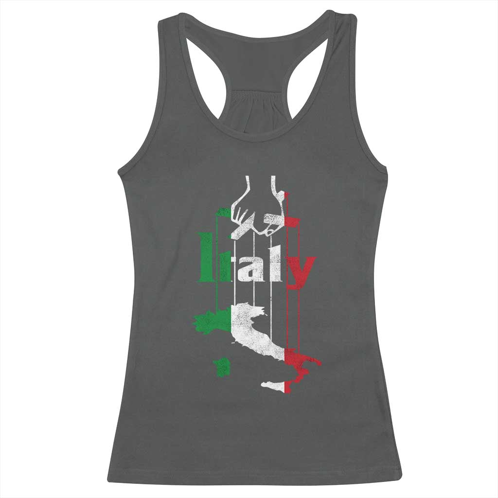 Funny Italia Heritage Pride Racerback Tank Top Vintage Italian Map Mafia Gangster - Wonder Print Shop