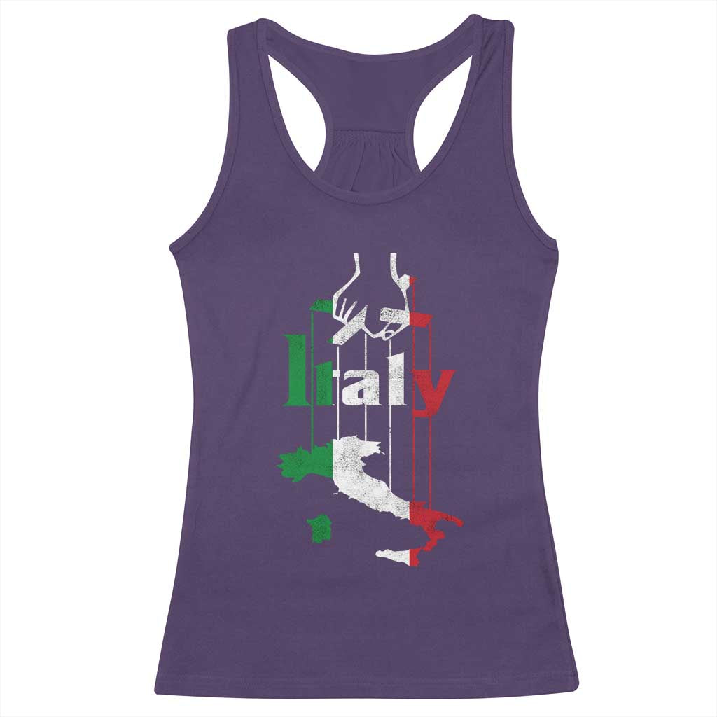 Funny Italia Heritage Pride Racerback Tank Top Vintage Italian Map Mafia Gangster - Wonder Print Shop