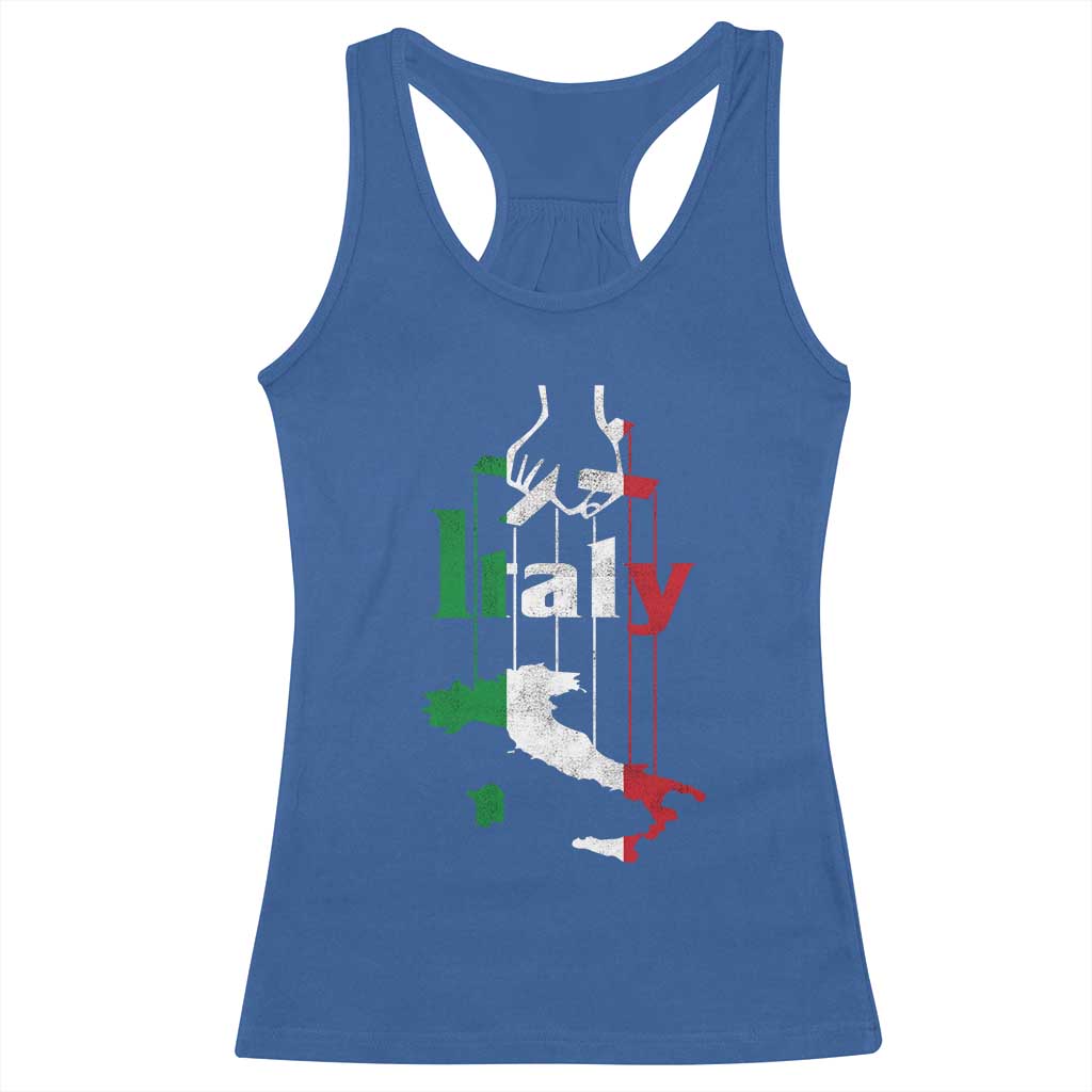 Funny Italia Heritage Pride Racerback Tank Top Vintage Italian Map Mafia Gangster - Wonder Print Shop