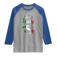 Funny Italia Heritage Pride Raglan Shirt Vintage Italian Map Mafia Gangster - Wonder Print Shop