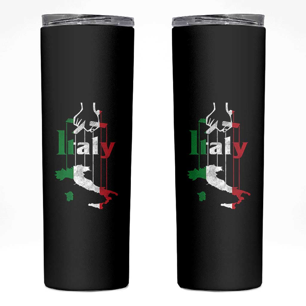 Funny Italia Heritage Pride Skinny Tumbler Vintage Italian Map Mafia Gangster - Wonder Print Shop