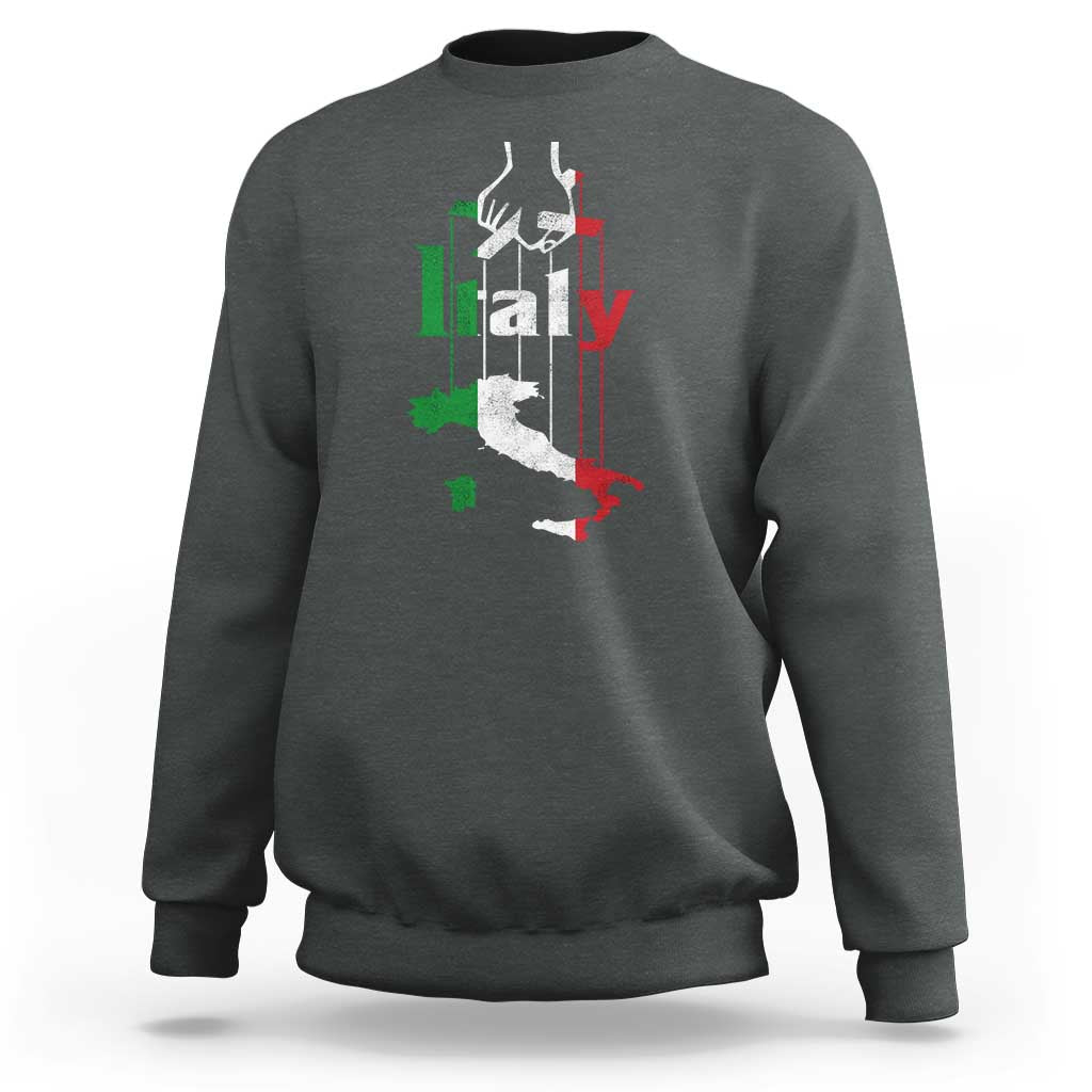 Funny Italia Heritage Pride Sweatshirt Vintage Italian Map Mafia Gangster - Wonder Print Shop