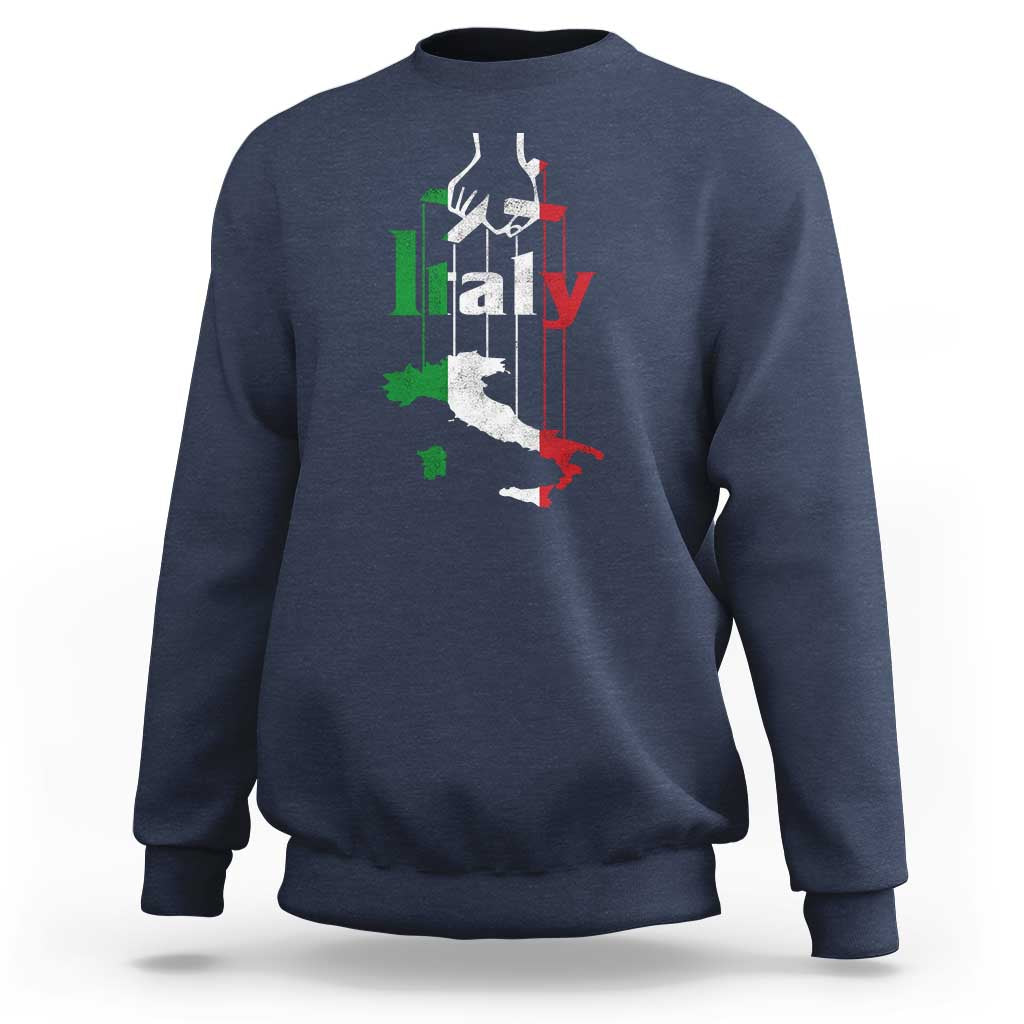 Funny Italia Heritage Pride Sweatshirt Vintage Italian Map Mafia Gangster - Wonder Print Shop