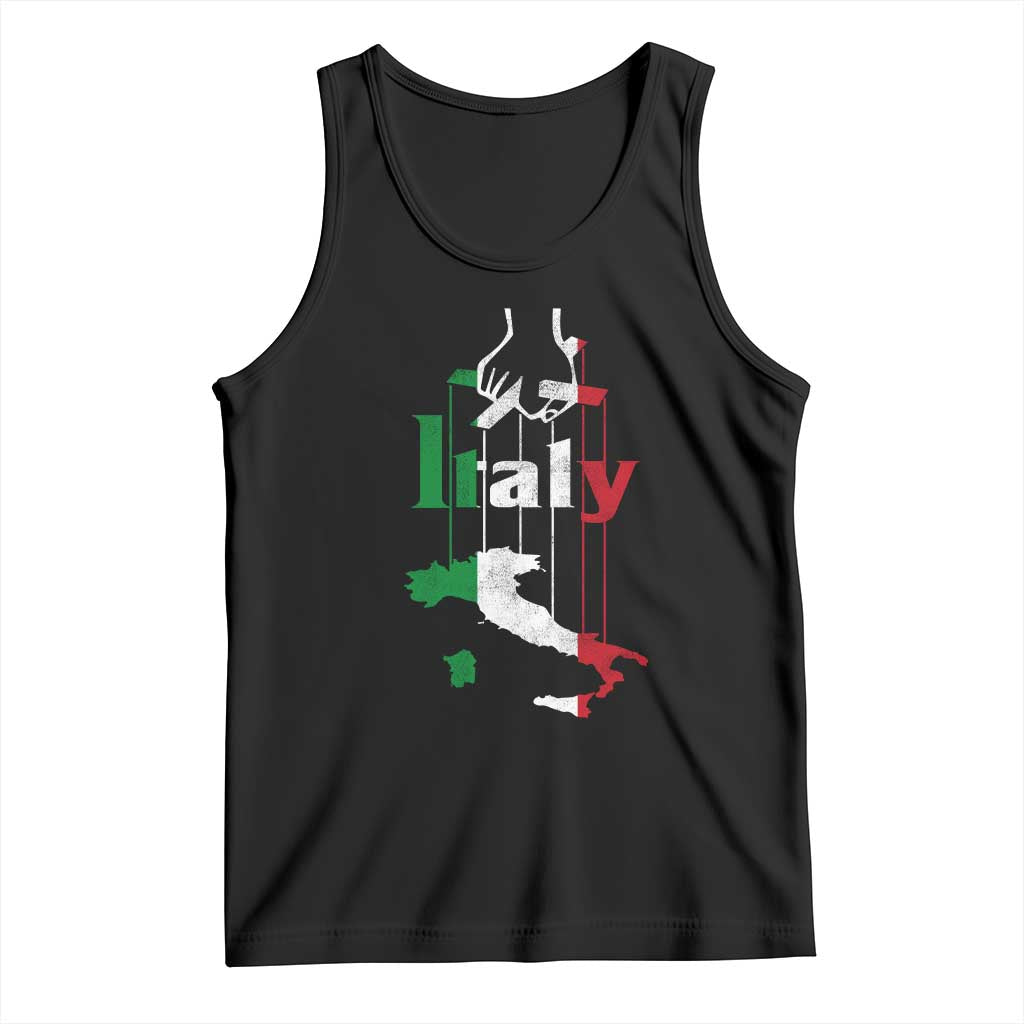 Funny Italia Heritage Pride Tank Top Vintage Italian Map Mafia Gangster - Wonder Print Shop