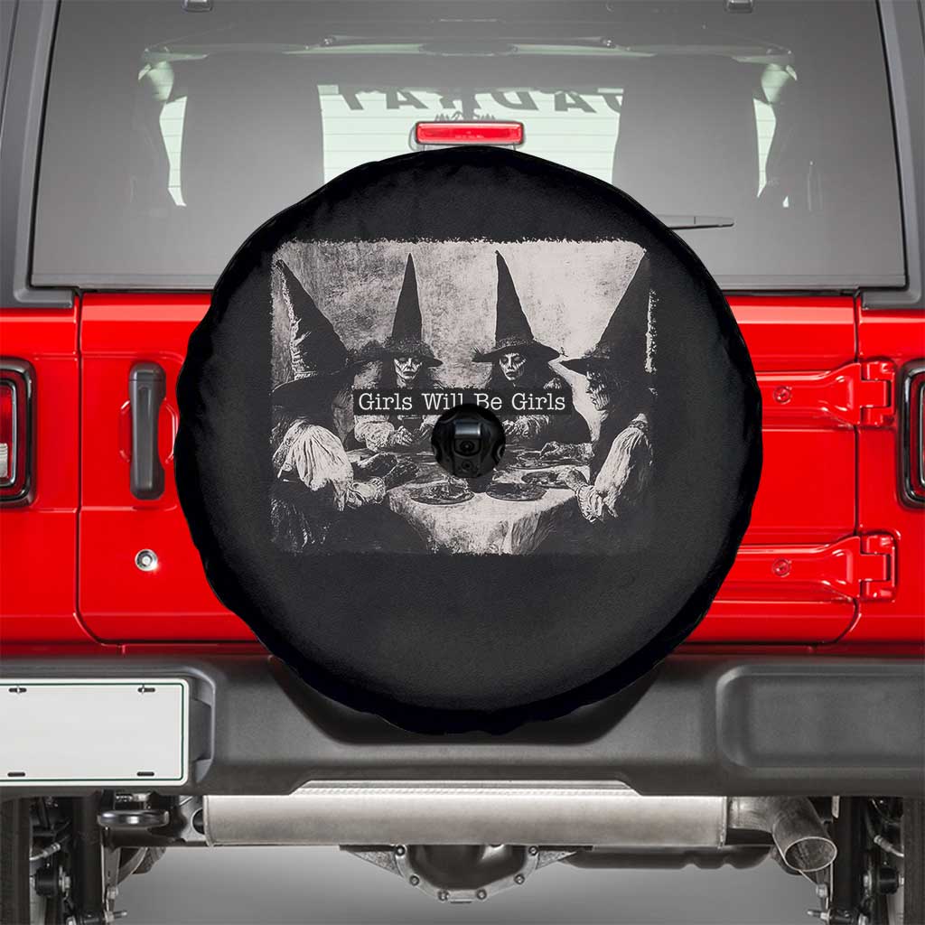 Funny Witch Girls Will Be Girls Spare Tire Cover Feminist Halloween - Wonder Print Shop