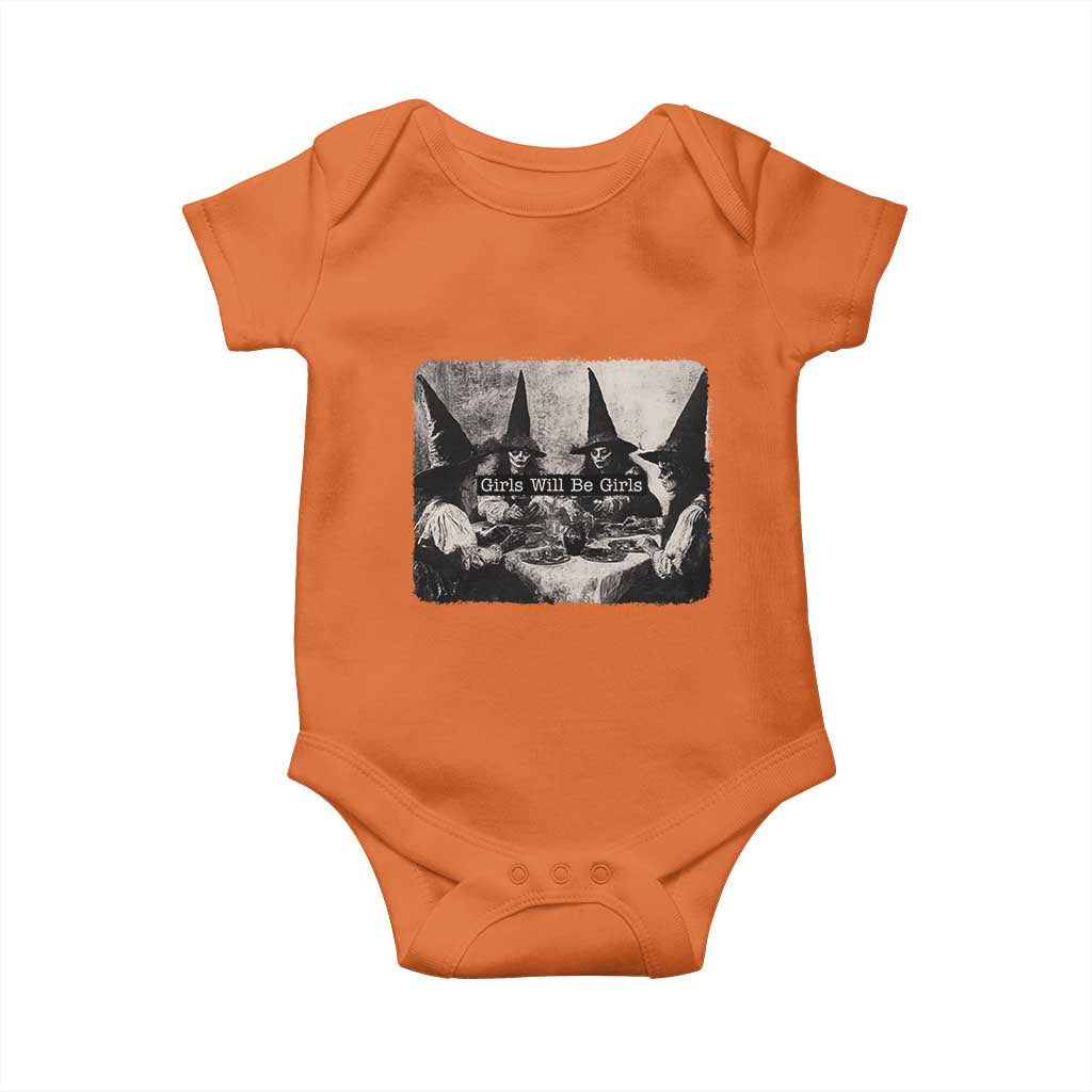 Funny Witch Girls Will Be Girls Baby Onesie Feminist Halloween - Wonder Print Shop