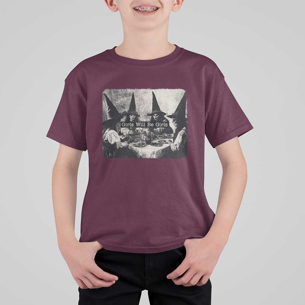 Funny Witch Girls Will Be Girls T Shirt For Kid Feminist Halloween - Wonder Print Shop