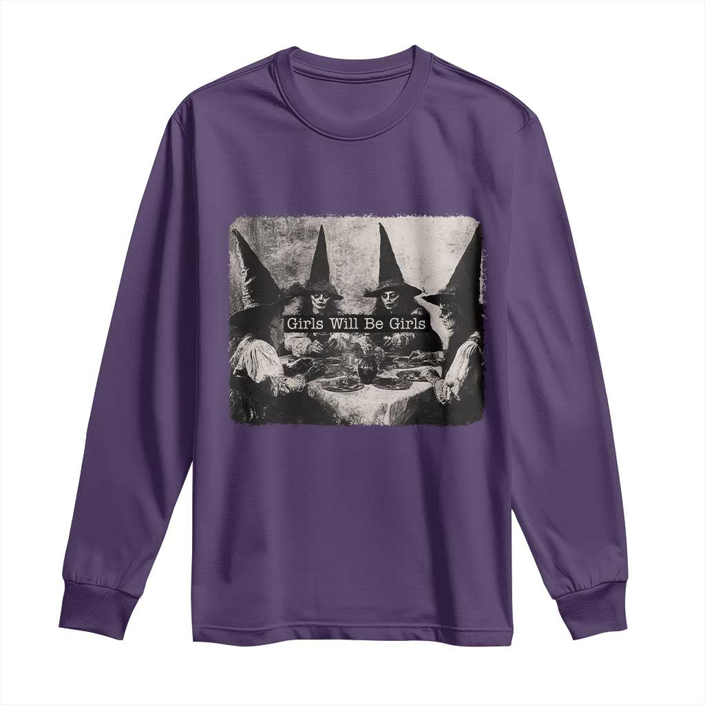 Funny Witch Girls Will Be Girls Long Sleeve Shirt Feminist Halloween - Wonder Print Shop