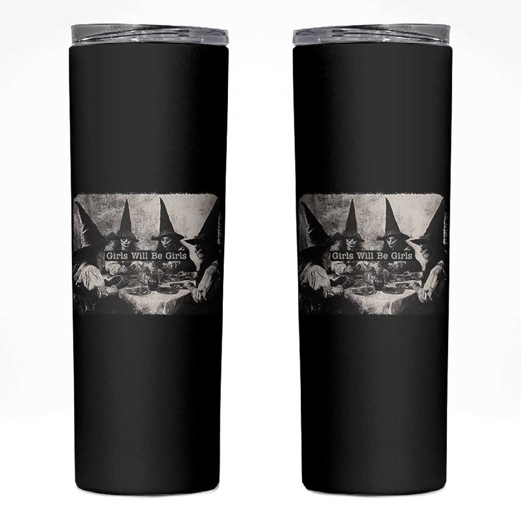 Funny Witch Girls Will Be Girls Skinny Tumbler Feminist Halloween - Wonder Print Shop
