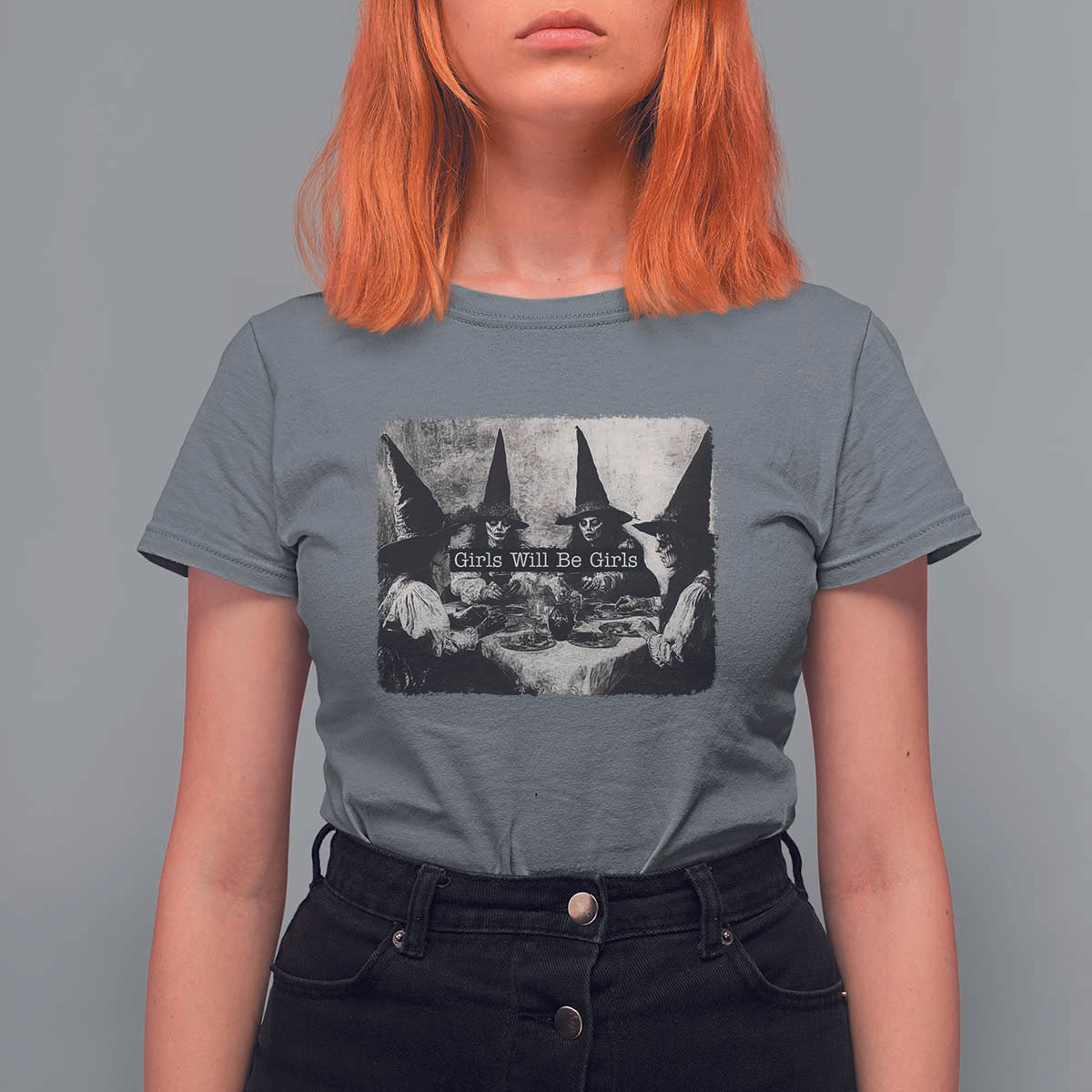 Funny Witch Girls Will Be Girls T Shirt For Women Feminist Halloween - Wonder Print Shop