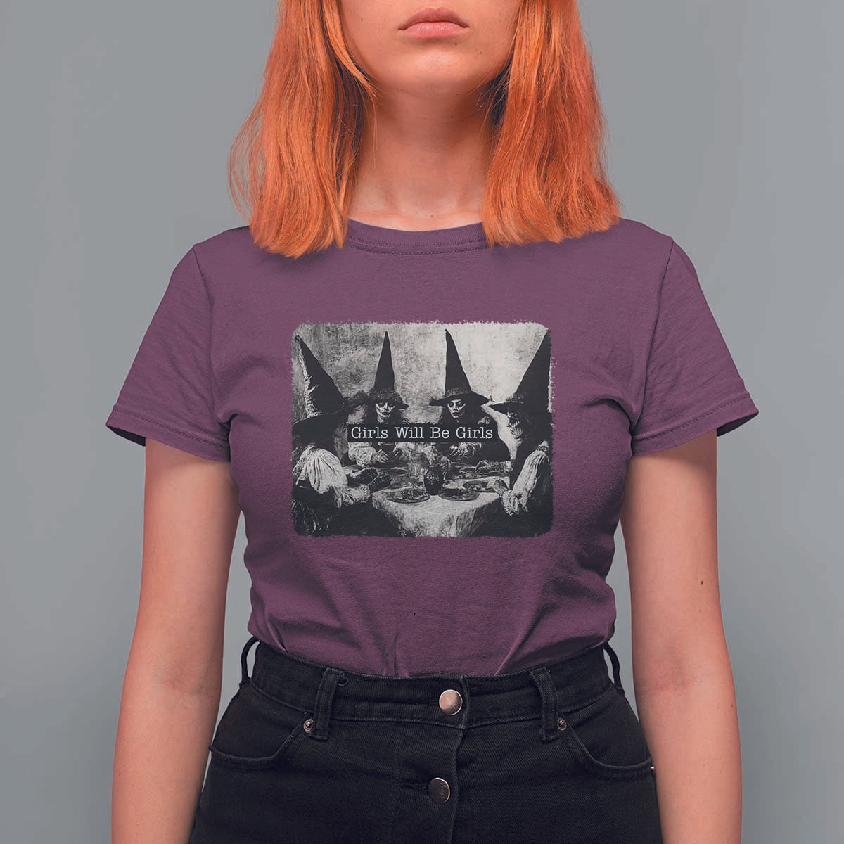 Funny Witch Girls Will Be Girls T Shirt For Women Feminist Halloween - Wonder Print Shop