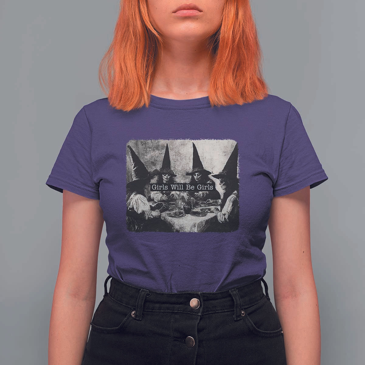 Funny Witch Girls Will Be Girls T Shirt For Women Feminist Halloween - Wonder Print Shop