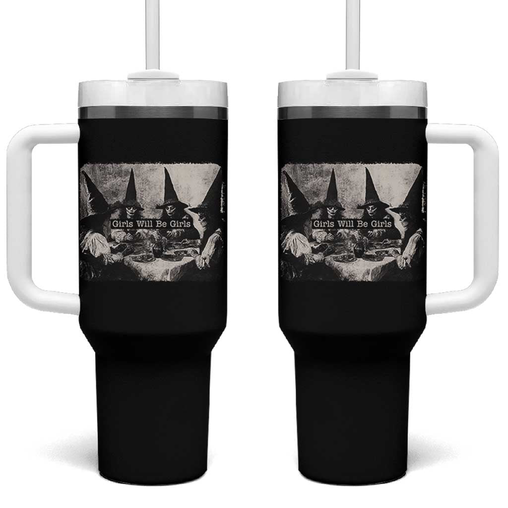 Funny Witch Girls Will Be Girls Tumbler With Handle Feminist Halloween - Wonder Print Shop