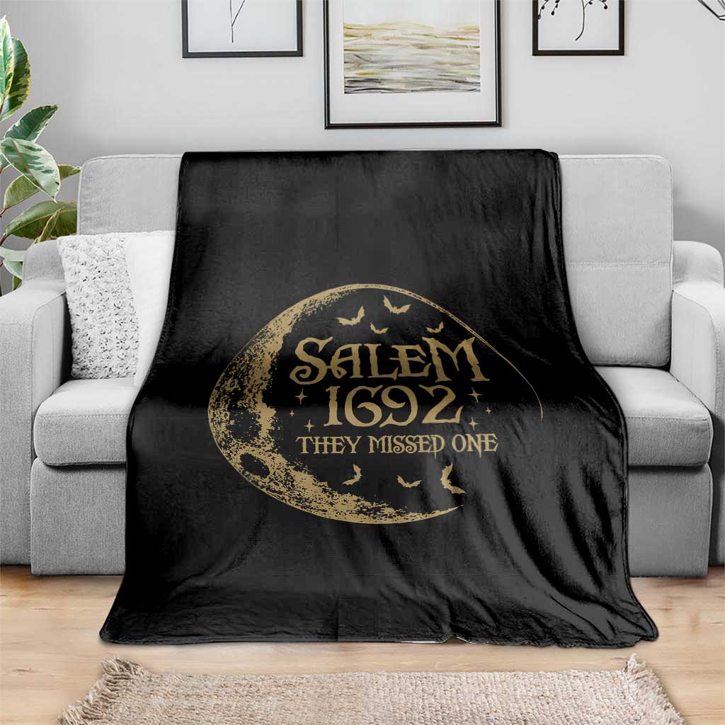 Salem 1692 They Missed One Throw Blanket Halloween Feminist Witch Trials - Wonder Print Shop