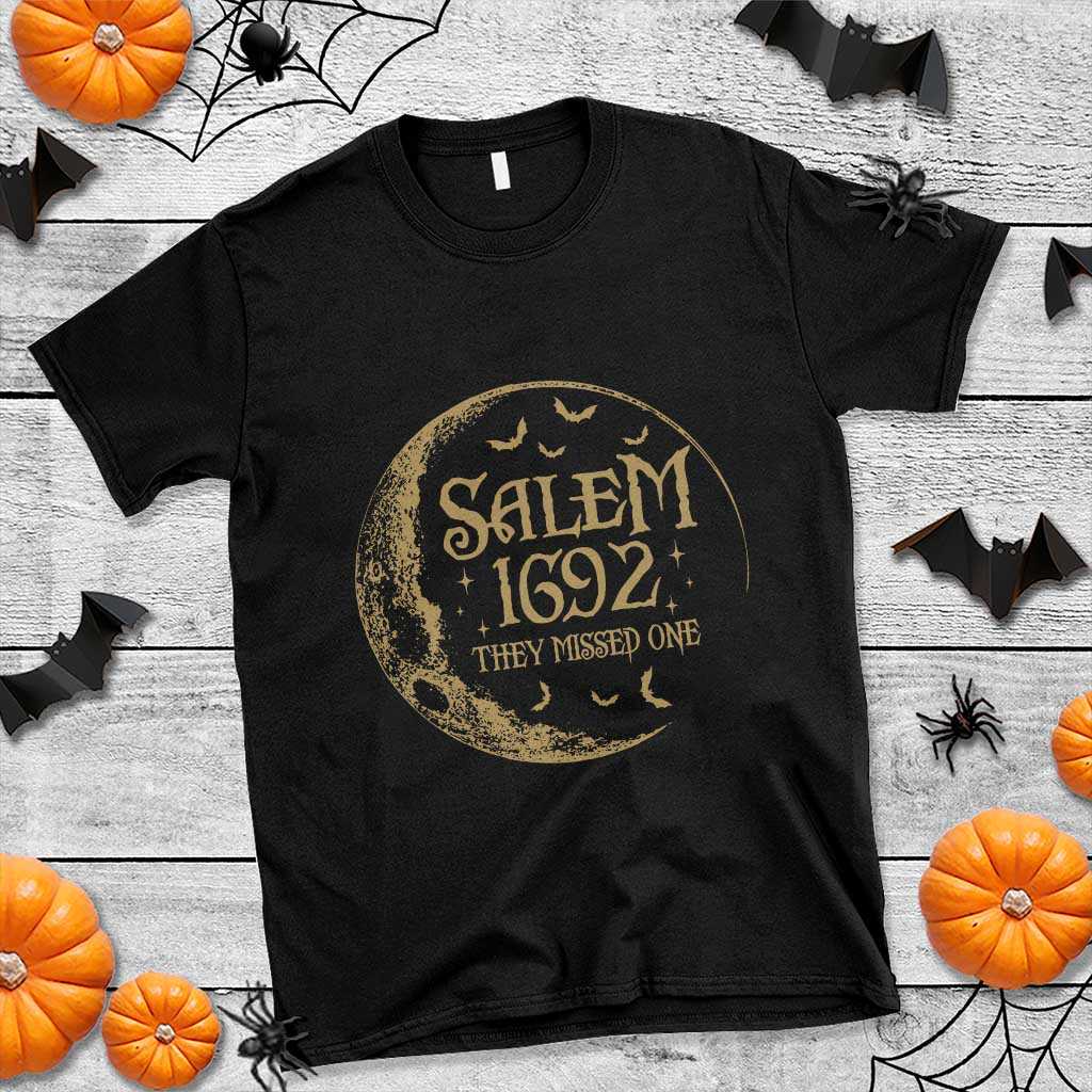 Salem 1692 They Missed One T Shirt Halloween Feminist Witch Trials - Wonder Print Shop