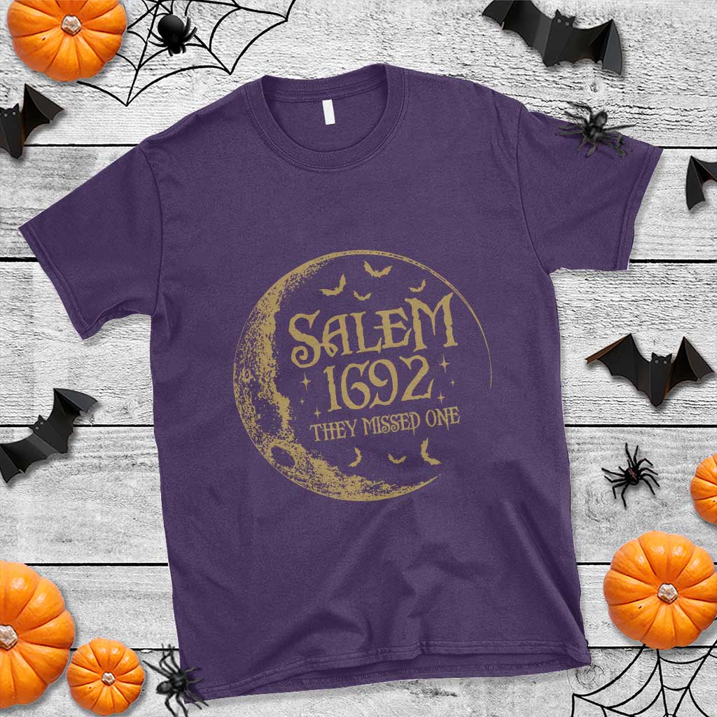 Salem 1692 They Missed One T Shirt Halloween Feminist Witch Trials - Wonder Print Shop
