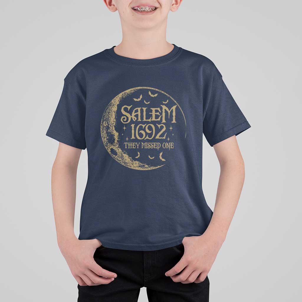 Salem 1692 They Missed One T Shirt For Kid Halloween Feminist Witch Trials - Wonder Print Shop