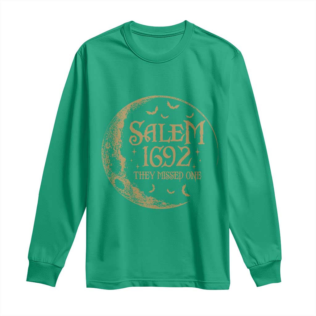 Salem 1692 They Missed One Long Sleeve Shirt Halloween Feminist Witch Trials - Wonder Print Shop
